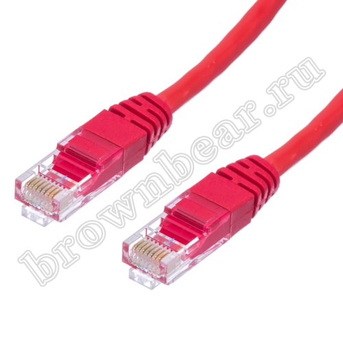 Патч-корд UTP RJ-45, категория 5e, литой, 2 метра, красный  фото 2