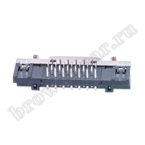 Разъем Micro D-SUB 26 контактов, гнездо на плату, прямой угол, без крепежных винтов MDR-26F фото 5