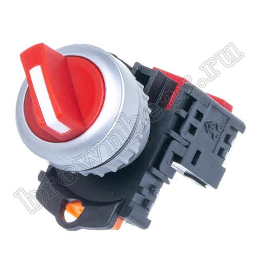 Селекторный переключатель управления, 2 позиции с фиксацией, 30 мм, НЗ, красный TN2SS2R-1B