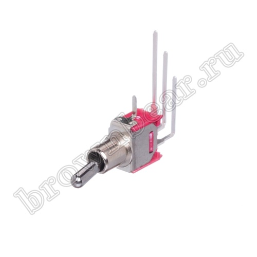 Тумблер мини однополюсный, 3 контакта (on-on), на плату угловой, SPDT, B070BW PST-51AR2