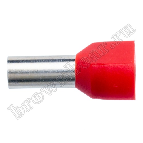 Кабельный наконечник штыревой втулочный изолированный НШВИ 12 мм, под опрессовку на провод 10.0 мм², упаковка 100шт. TIC-10.0-12 фото 3