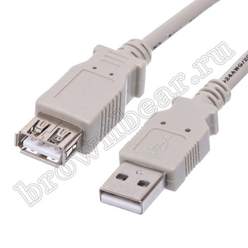 Кабель интерфейсный USB, type А - type А, вилка - гнездо, 1.8 метра фото 3