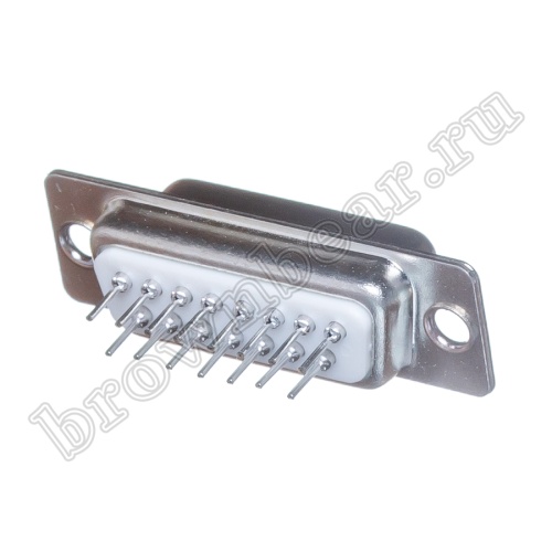 Разъем D-SUB  15 контактов, гнездо на плату, вертикальный DBB-15F фото 2