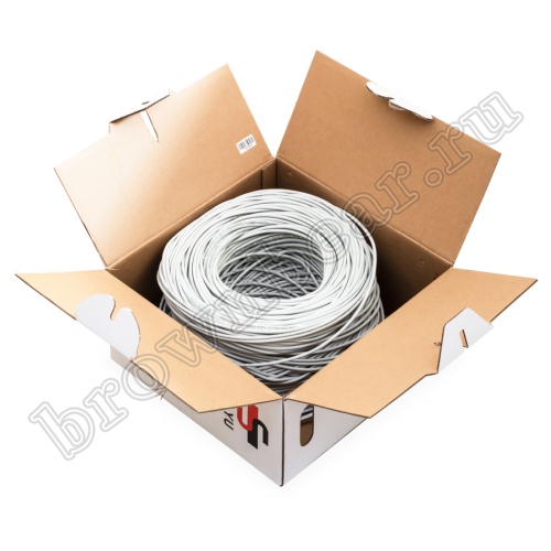 Кабель Витая пара, 4 пары, медный, 5e категория, многожильный, экранированный, серый, бухта 305м SIN YU фото 7