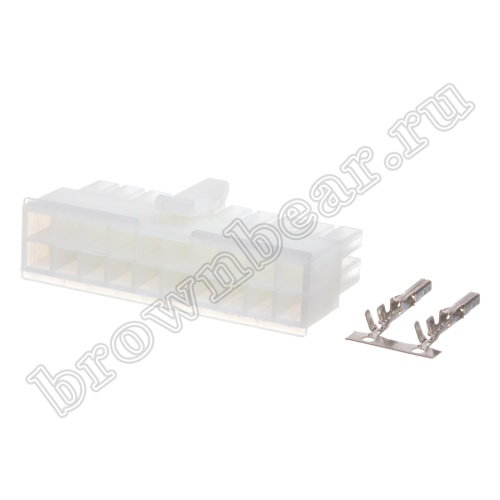 Разъем питания Mini-Fit 20 контактов, гнездо на кабель, шаг 4,2мм MF-20F фото 2