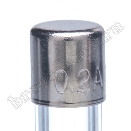 Предохранитель 5х20 мм, цилиндрический, стеклянный, быстрый, 0.2А/250В (GFE) фото 6