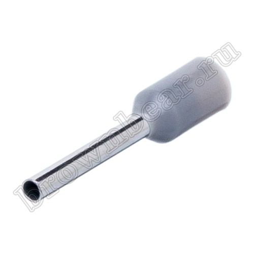 Кабельный наконечник штыревой втулочный изолированный НШВИ 10 мм, под опрессовку на провод 0.75 мм², упаковка 100шт. TIC-0.75-10