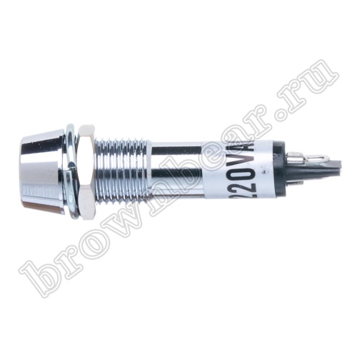 Лампа неоновая индикаторная с резистором 220В в корпусе, красная фото 5