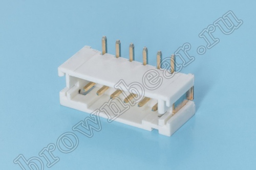 Разъем питания 6 контактов, вилка на плату, поверхностный монтаж, шаг 2.0 мм MW-6S
