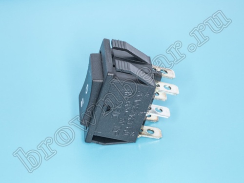 Выключатель 220В 6 контактов 29х22мм, черный, вкл-выкл-вкл SWR-79 фото 3