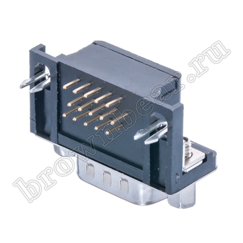 Разъем D-SUB  15 контактов высокой плотности, вилка на плату, прямой угол DHR-15M фото 9