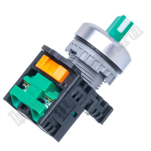 Селекторный переключатель управления, 2 позиции с фиксацией, 30 мм, НР, зеленый TN2SS2G-1A фото 3