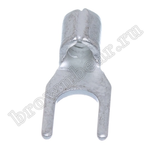 Клемма вилочная обжимная тип "U" 4.3 мм на провод 1.5 - 2.5 мм² с защелкой, неизолированная, кратно 100шт. TYL-2-4 фото 5