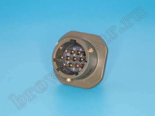 Разъём Amphenol серии 62IN, 10 контактов, вилка на кабель, тип 12, байонетный 62IN-51T-12-10P