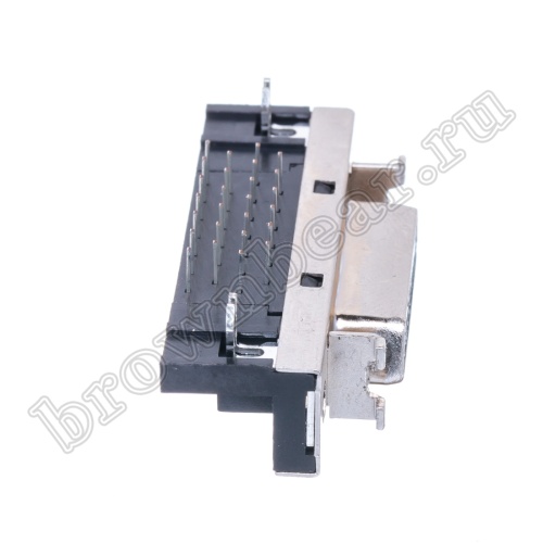 Разъем Micro D-SUB 26 контактов, гнездо на плату, прямой угол, без крепежных винтов MDR-26F фото 3