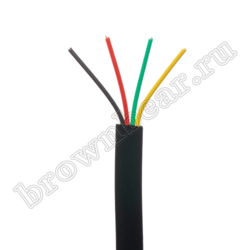 Кабель телефонный 4 жилы, бухта 100м, черный -