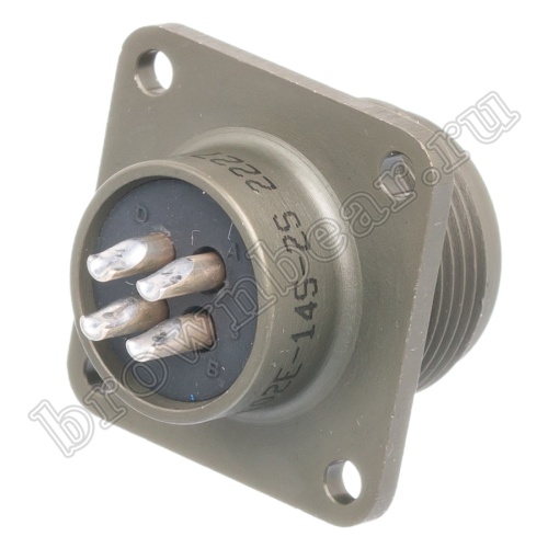 Разъём Amphenol серии MS, 4 контакта, розетка на блок, тип 14S, резьбовой MS3102E-14S-2S фото 4