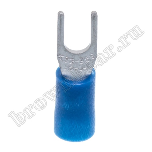 Клемма вилочная обжимная тип "U" 3.7 мм на провод 1.5 - 2.5 мм², изолированная, кратно 100шт. TYI-2-3 фото 5