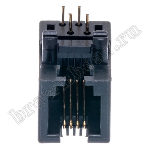 Разъем RJ-10 гнездо на плату, 4P4C, тип 4/1 TJ4-4P4C фото 2