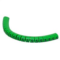 Маркер кабельный цифра 5 (кольцо) для провода d=4.2-6.2 мм, зеленый, упаковка 20 шт.