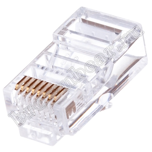 Разъём RJ-45 (8P8C) 3 зубца, вилка под витую пару TPR-8P8C-S3