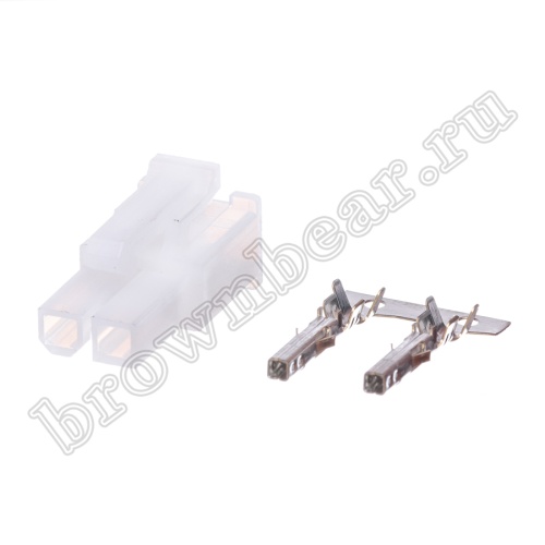 Разъем питания Mini-Fit 2 контакта, гнездо на кабель, шаг 4,2мм, ключ тип 2 MF-2FK