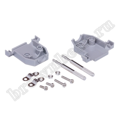 Корпус разъема D-SUB  15 контактов с удлиненными винтами, серый DPT-15C фото 3