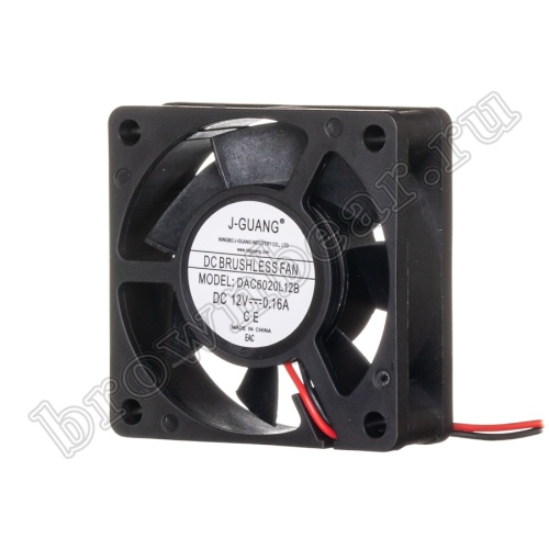 Вентилятор для корпуса 60х60х20, DC 12В, 0.16А, подшипник качения DAC6020L12B фото 7