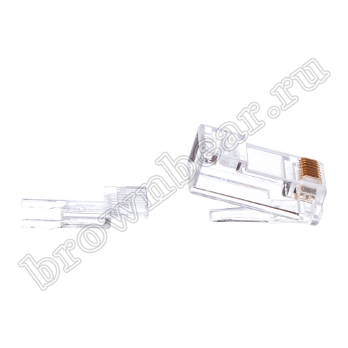 Разъём RJ-45 (8P8C) со вставкой 3 зубца, вилка под витую пару TP5-8P8C фото 4