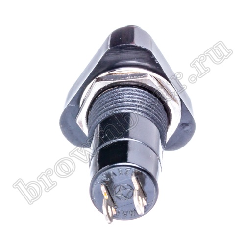 Кнопка без фиксации, треугольная на блок, НР, 220В, черная PSW-6C-B фото 4