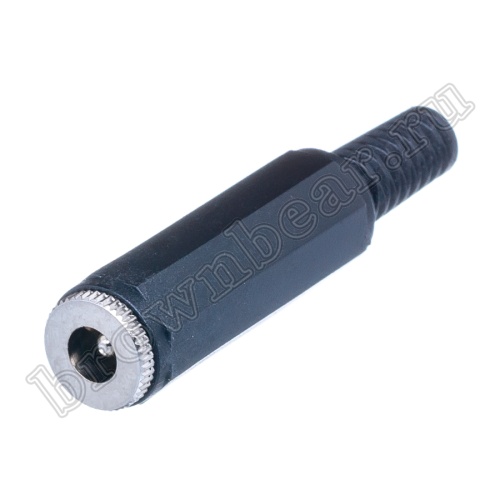 Разъем питания штырьковый DC гнездо 2.5 х 5.5 мм, на кабель c амортизатором, тип 2 DJK-00B-2