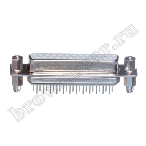 Разъем D-SUB  25 контактов, гнездо на плату, вертикальный с крепежными стойками DBS-25F фото 2