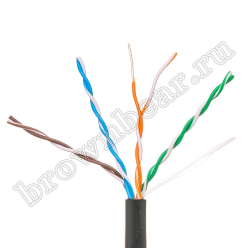 Кабель Витая пара, 4 пары, медный, 5е категория, для внешней прокладки (-60 +60), черный, PCnet, бухта 305м PCnet фото 7