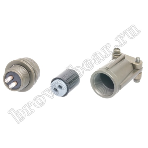 Разъём Amphenol серии MS, 2 контакта, вилка на кабель, тип 10SL, резьбовой MS3106E-10SL-4P фото 2