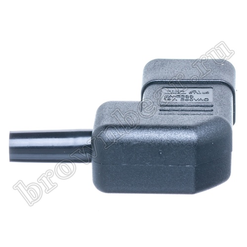 Разъем питания IEC C14, вилка на кабель разборная, прямой угол, тип 2, 10A фото 4