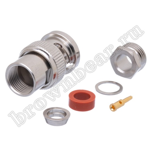 Разъем BNC Amphenol, штекер на кабель RG-58, пайка 112348 фото 3