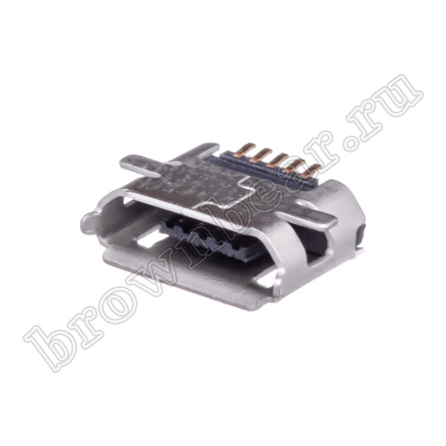 Разъем micro USB, гнездо на плату, поверхностный монтаж, 5 контактов USB/Mc-1J