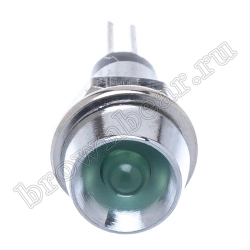Светодиод 12В в корпусе индикаторный, зеленый, 12.0 mcd фото 4