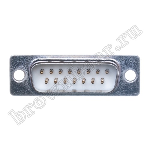 Разъем D-SUB 15 контактов, вилка на кабель, пайка DB-15M фото 4