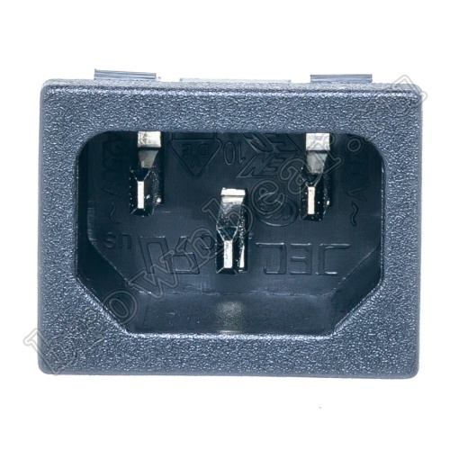 Разъем питания IEC C14, вилка на блок, крепление защелка, 10A фото 2