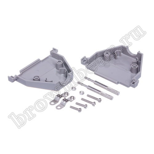 Корпус разъема D-SUB 37 контактов с удлиненными винтами, серый DPT-37C фото 2