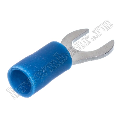 Клемма вилочная обжимная тип "U" 5.3 мм на провод 1.5 - 2.5 мм² круглая, изолированная, кратно 100шт. TYRI-2-5 фото 4
