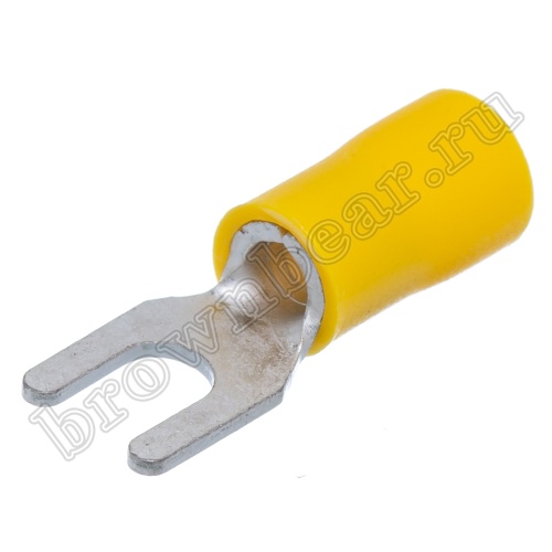 Клемма вилочная обжимная тип "U" 4.3 мм, на провод 4.0 - 6.0 мм², изолированная, кратно 100шт. TYI-5.5-4