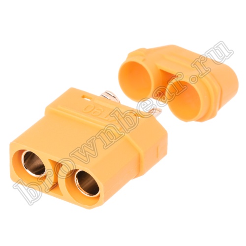 Разъем питания XT90 для АКБ, 2 контакта, розетка на кабель с кожухом XT90H-F.G.Y фото 10