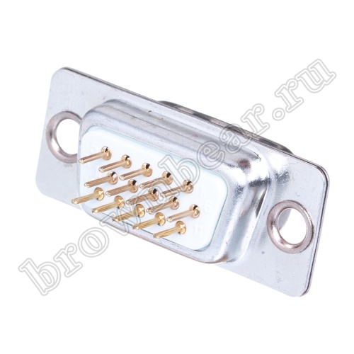 Разъем D-SUB  15 контактов высокой плотности, вилка на плату, вертикальный DHB-15M фото 3