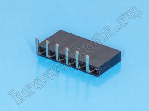 Разъем 1х6 гнездо на плату, шаг 2.54 мм, прямой угол фото 3