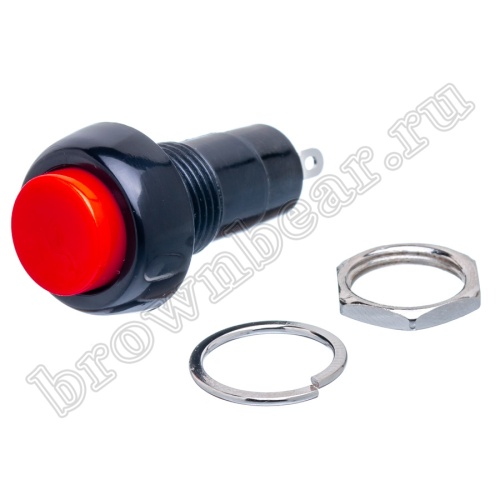 Кнопка без фиксации, круглая на блок, НР, 220В, красная PSW-6M-R фото 5