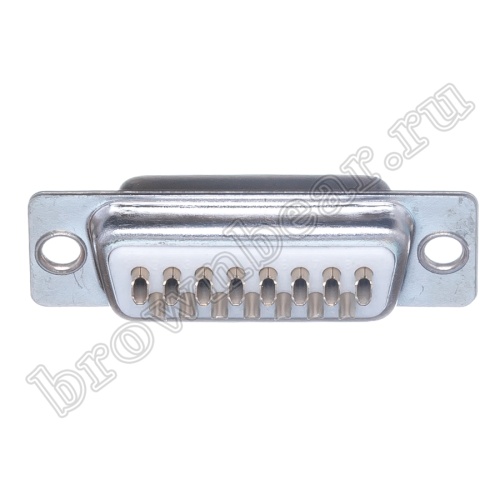 Разъем D-SUB 15 контактов, гнездо на кабель, пайка DB-15F фото 3