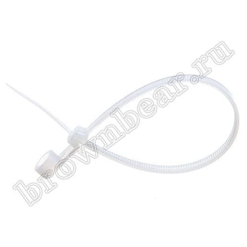 Стяжка (хомут) нейлоновая 155 x 3.7 мм с крепежным отверстием, белая, упаковка 100 шт. TCV-155 фото 2