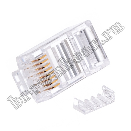 Разъём RJ-45 (8P8C) со вставкой, вилка под витую пару 6 категории  TP6-8P8C-S2 фото 5